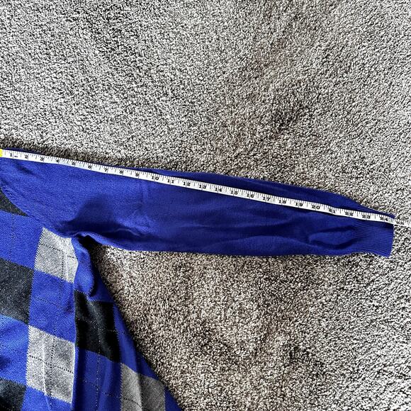 New York & Company Argyle Button Up Cardigan Sweater With Jeweled Buttons - Picture 4 of 5